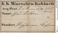 Etiketten zu Silber Gediegen (NHMW-MIN-Av986)